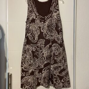 Fresh Produce Women’s Brown Paisley Sleeveless Sundress, 100% Cotton - size XXL